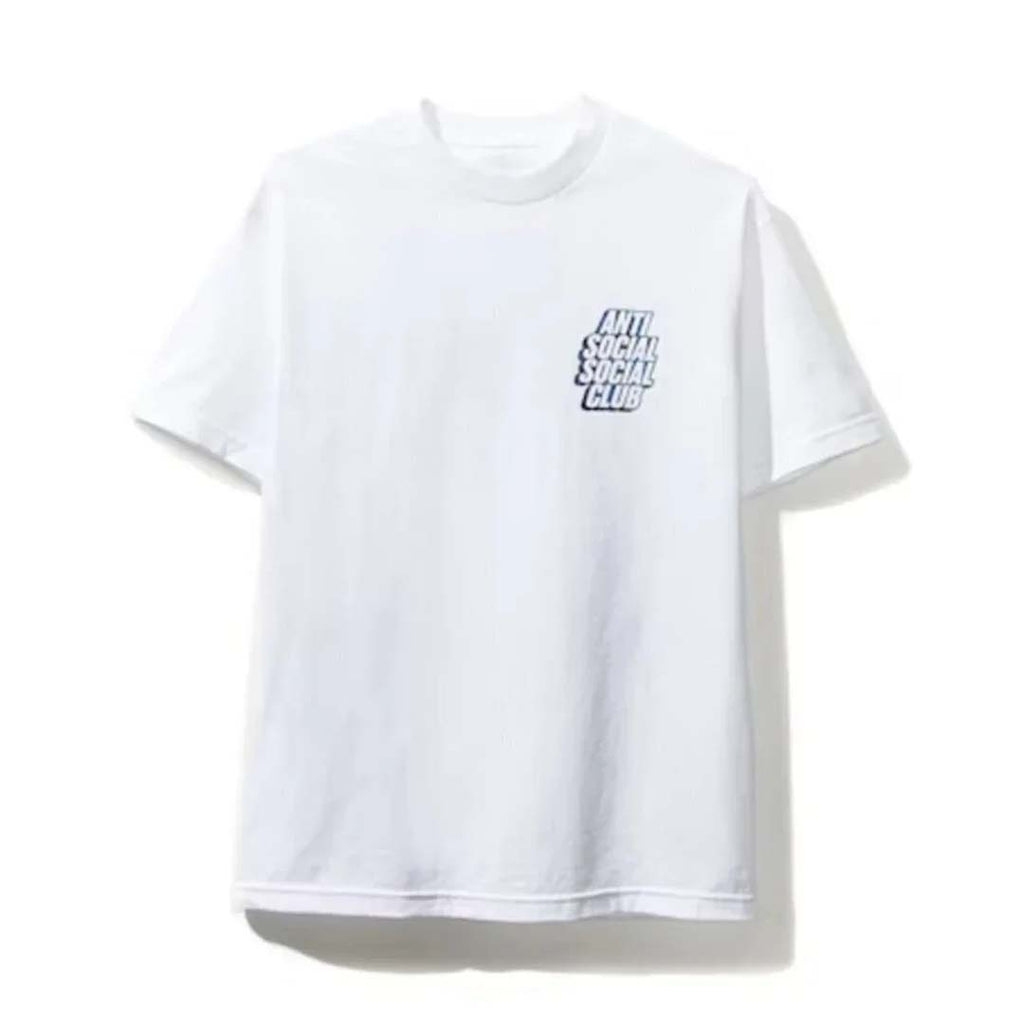 Anti Social Social Club Blocked Plaid White Blue Tee