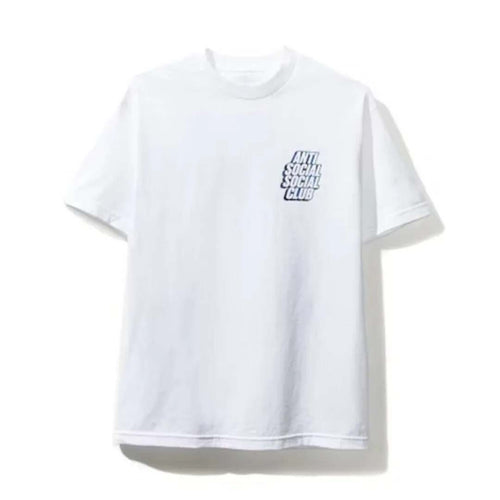 Anti Social Social Club Blocked Plaid White Blue Tee