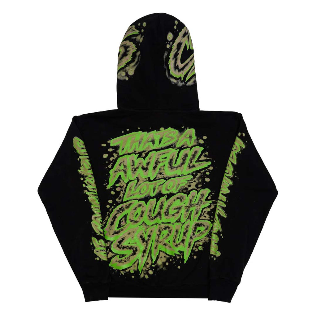 Awful Lot of Cough Syrup Airbrush Hoodie Black Green