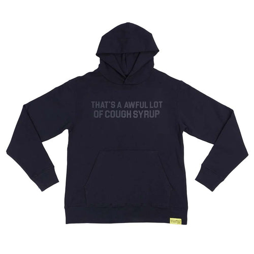 Awful Lot of Cough Syrup Black Tonal Spell Out Hoodie