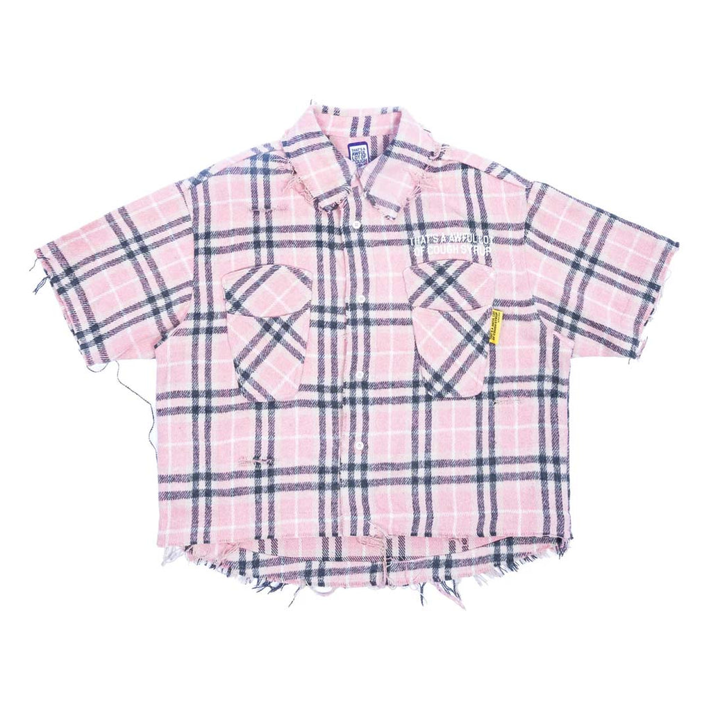 Awful Lot of Cough Syrup Distressed Pink Flannel