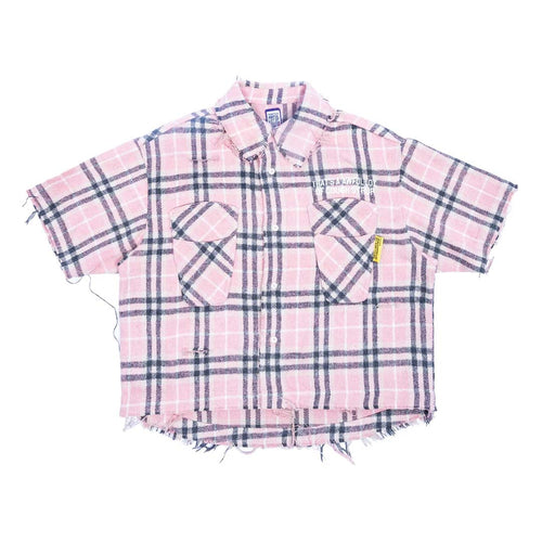 Awful Lot of Cough Syrup Distressed Pink Flannel