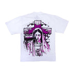 Awful Lot of Cough Syrup Rosary Mary Spell Out White Tee