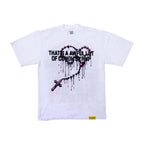 Awful Lot of Cough Syrup Rosary Mary Spell Out White Tee