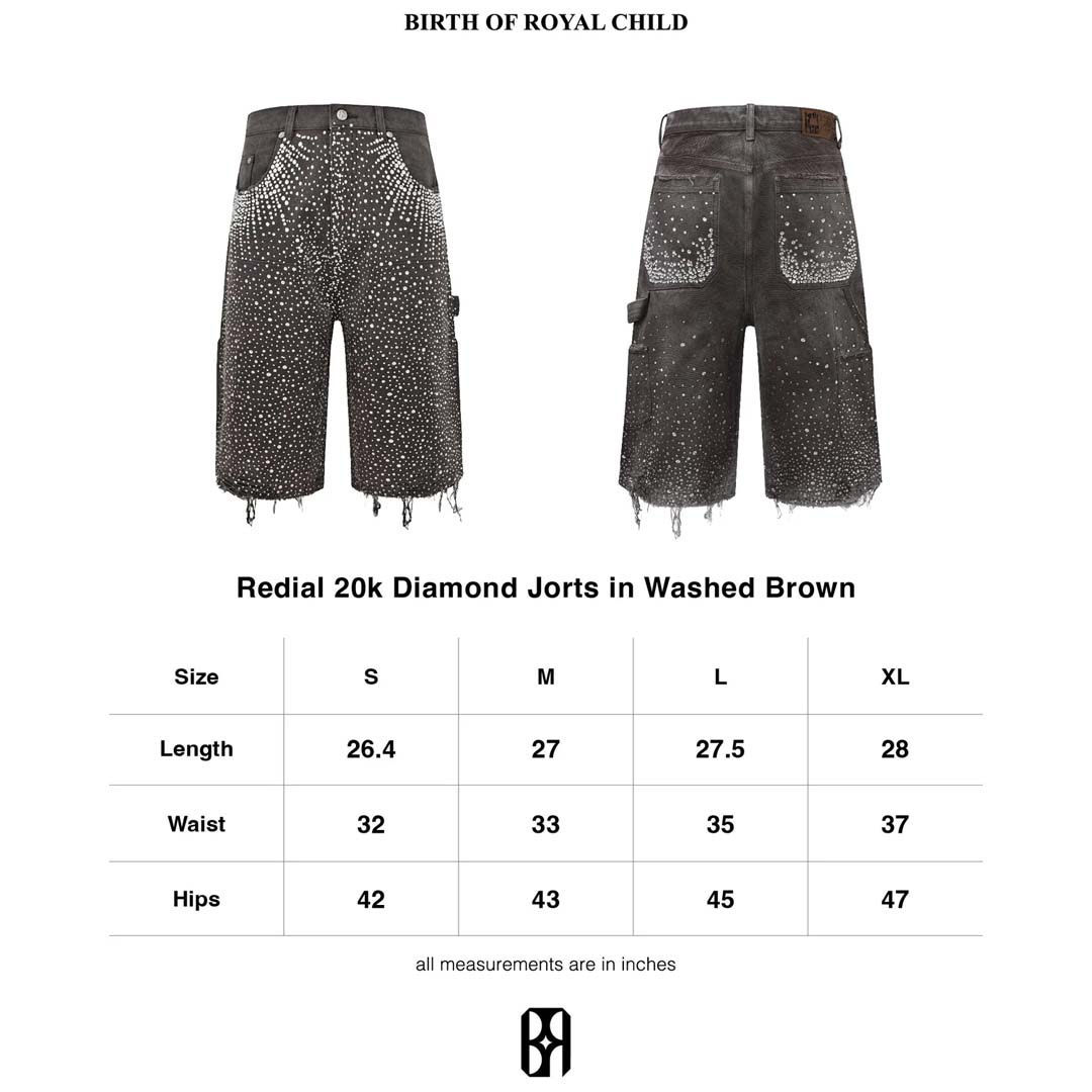 Birth of Royal Child Redial Diamond Shorts Brown