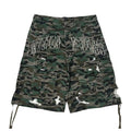 Bottega Desires Camo Cargo Distressed Shorts