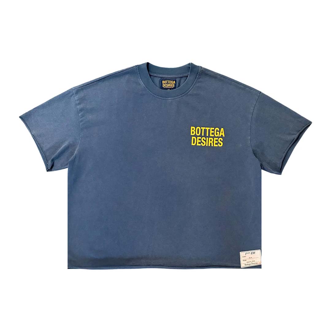 Bottega Desires Fuck Em Navy Yellow Tee