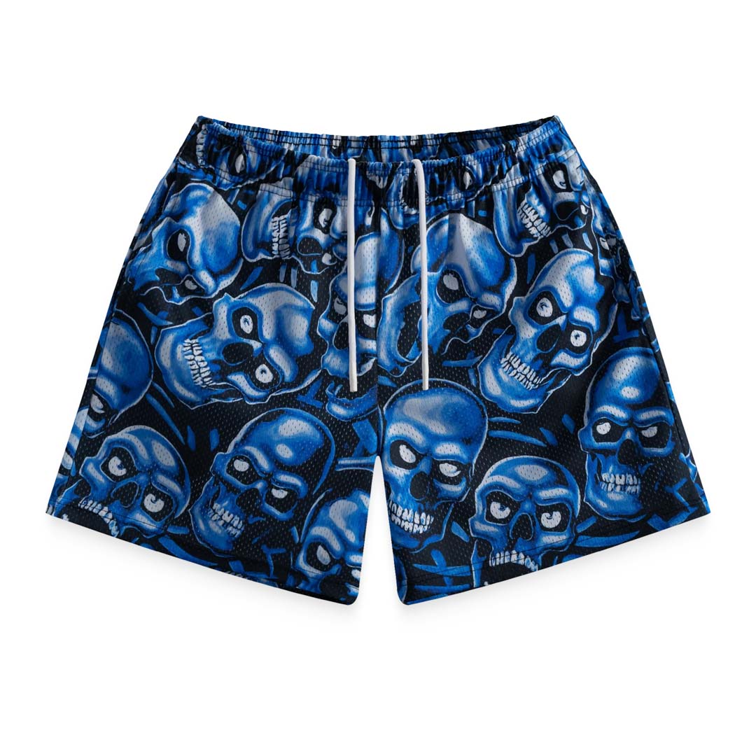 Bravest Studios Blue Skully Mesh Shorts