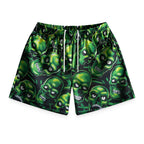 Bravest Studios Green Skully Mesh Shorts