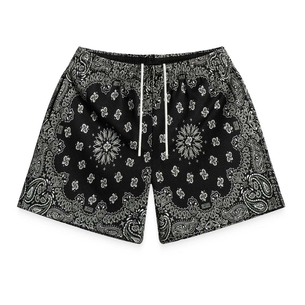 Bravest Studios Paisley Two Tone Black Mesh Shorts