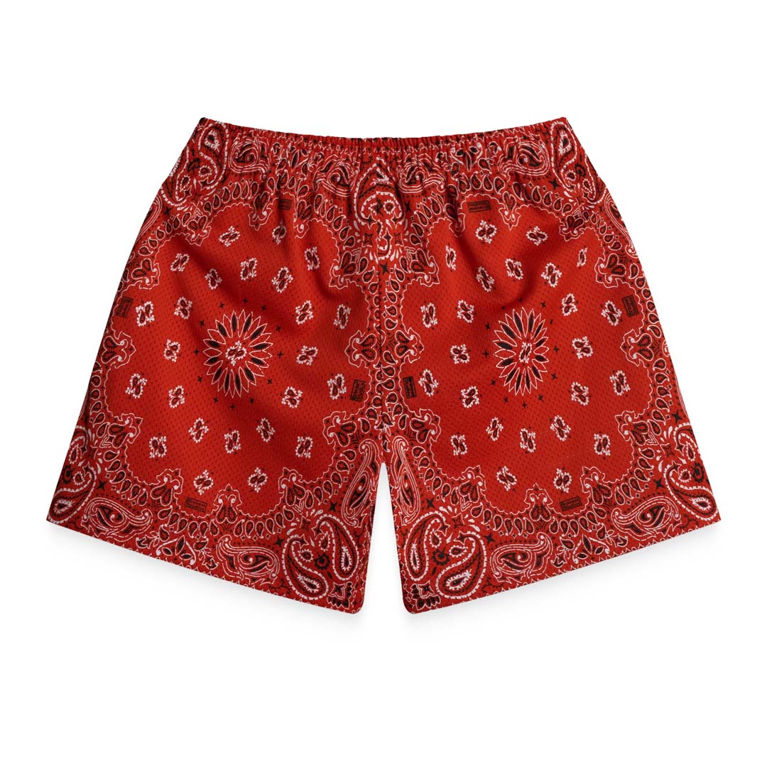 Bravest Studios Paisley Two Tone Red Mesh Shorts