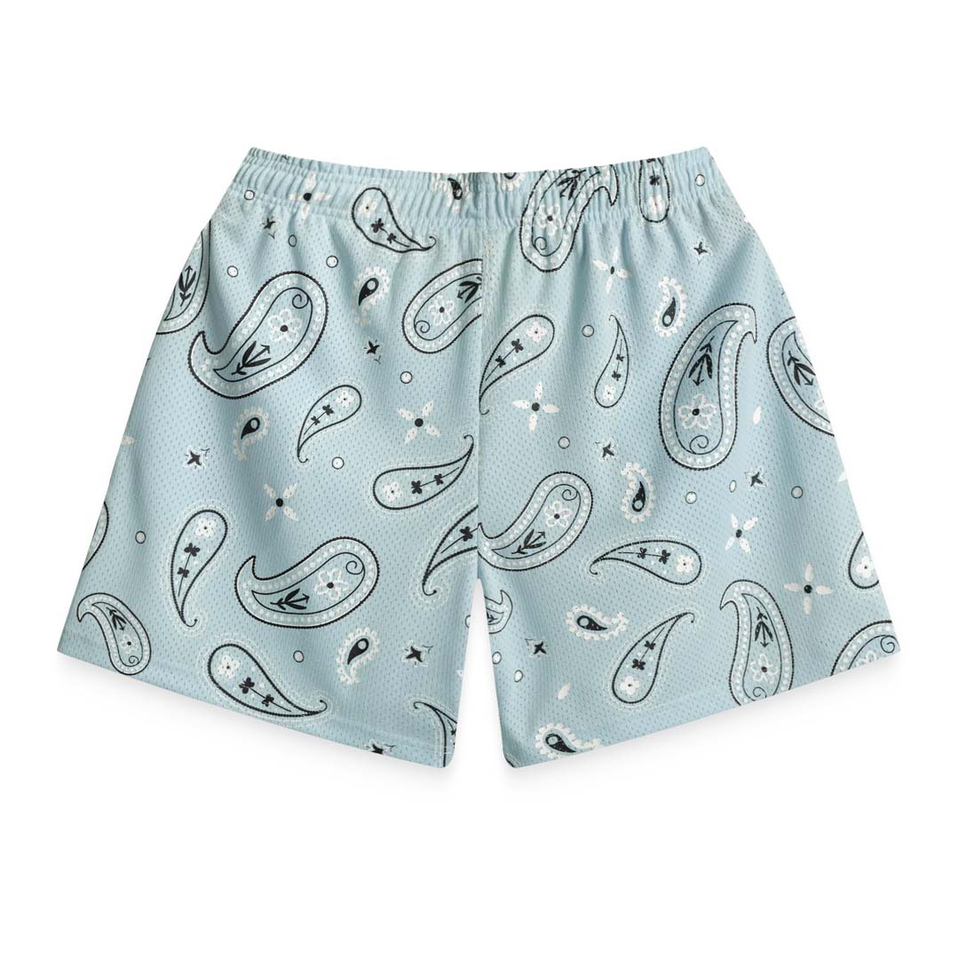 Bravest Studios Sky Paisley V3 Light Blue Mesh Shorts