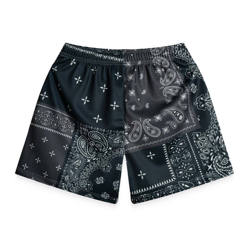 Bravest Studios Patchwork Paisley Shorts Black