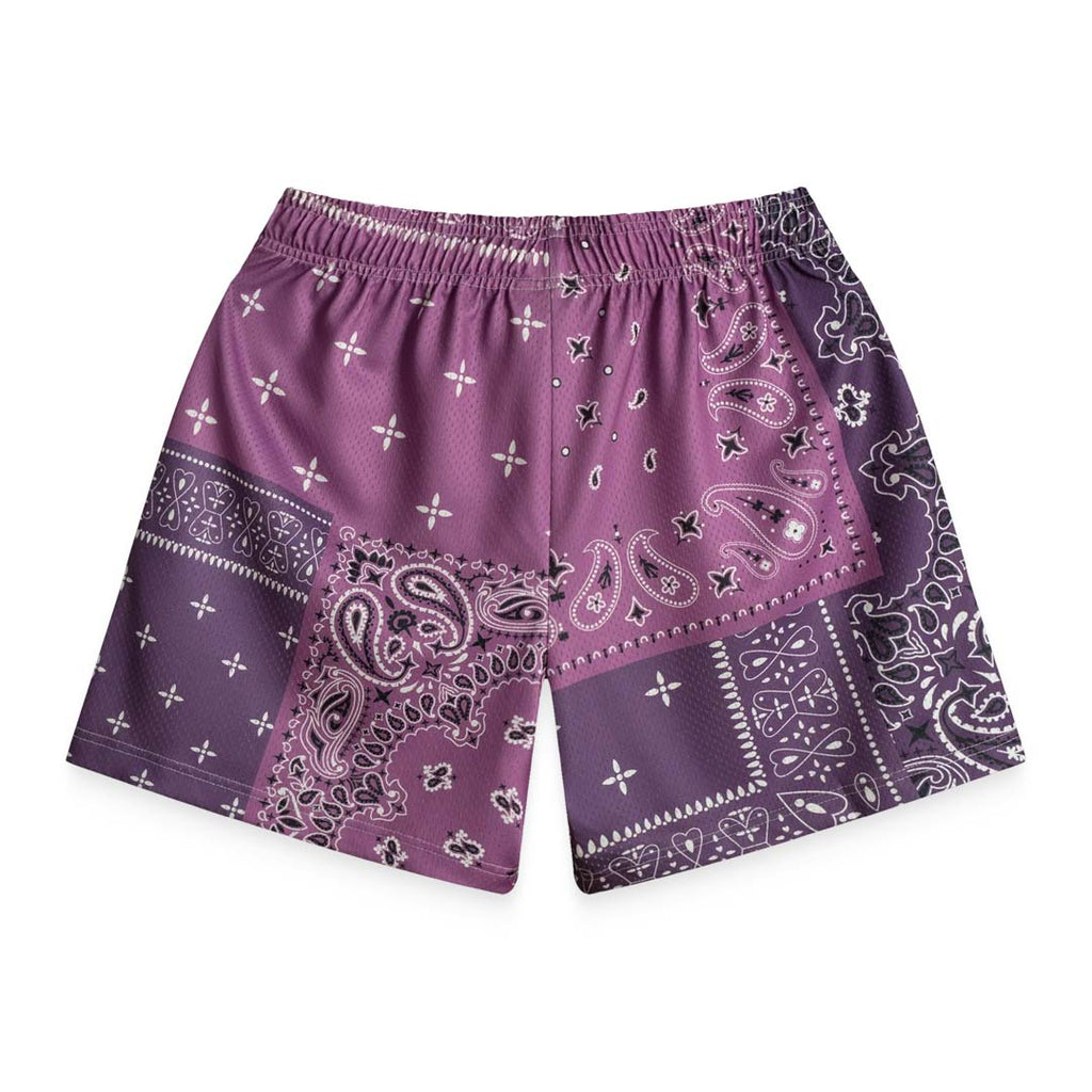 Bravest Studios Patchwork Paisley Shorts Purple