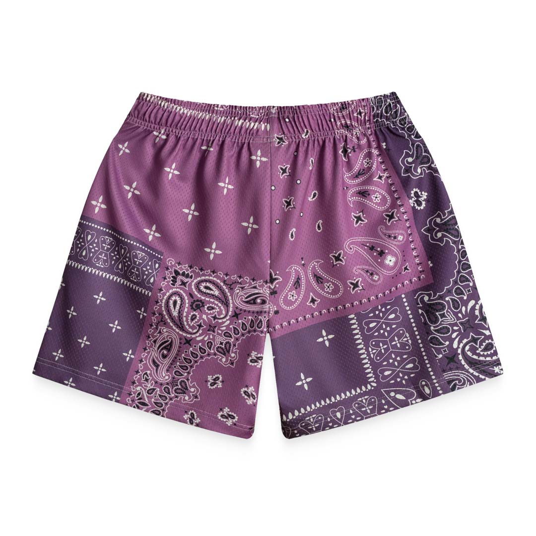 Bravest Studios Patchwork Paisley Shorts Purple