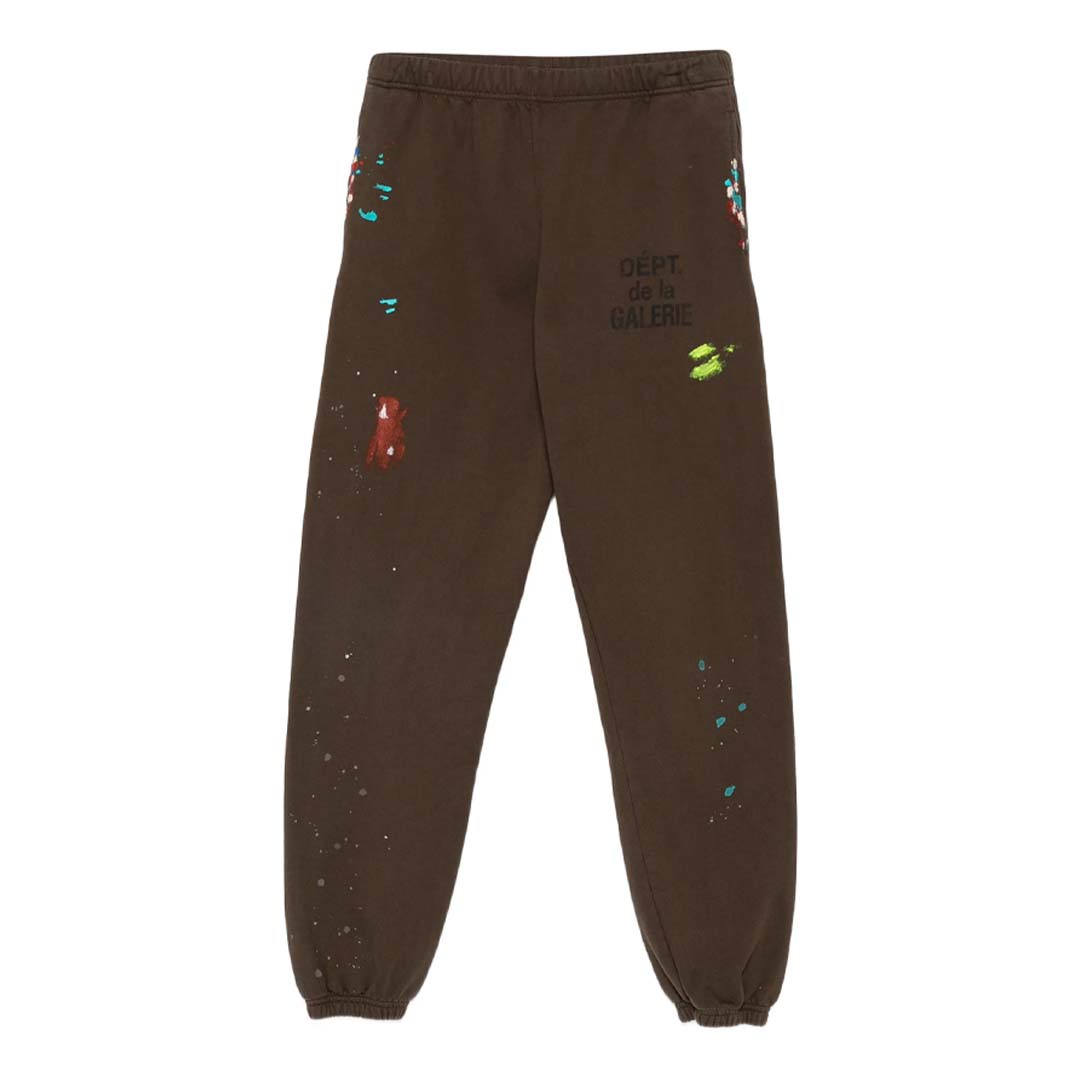 Gallery Dept. French Logo Brown Paint Splatter Sweatpants