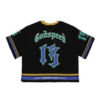 Godspeed First Down Jersey Tee Black Yellow Blue Boxy